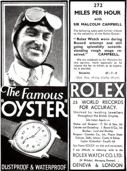 Le Roi De La Vitesse Sir Malcolm Campbell Et Lorigine De La Rolex