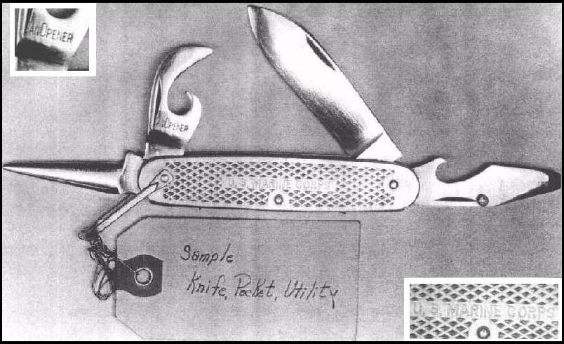 Le premier couteau de survie Camillus "Demo" datant de 1945 et estampillé US Marine Corps